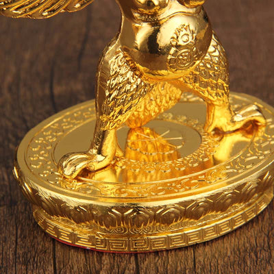 Buddha Stones Tibetan Gold Garuda Bird Alloy Protection Home Decoration Decorations BS 3