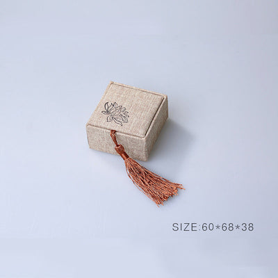Buddha Stones Lotus Pattern Jewelry Storage Box Gift Box Tassels Decorations BS 2