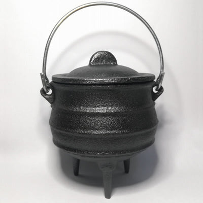 Buddha Stones Cast Iron Cauldron Prayer Altar Burning Holder Incense Sage Smudging Rituals Use Items Prayer Altar BS Small Incense Burner 9.5*7.5*10cm