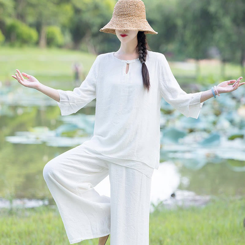 Ensemble de vêtements pour femme pour la pratique matinale : Tai Chi, méditation, prière, zen et spiritualité