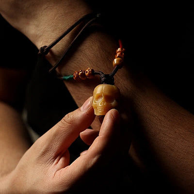 Buddha Stones Tibetan Camel Bone Skull Protection Necklace Pendant Necklaces & Pendants BS 6
