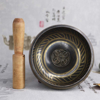 Buddha Stones Tibetan Meditation Bowl for Healing and Mindfulness Om Mani Padme Hum Singing Bowl - image 2