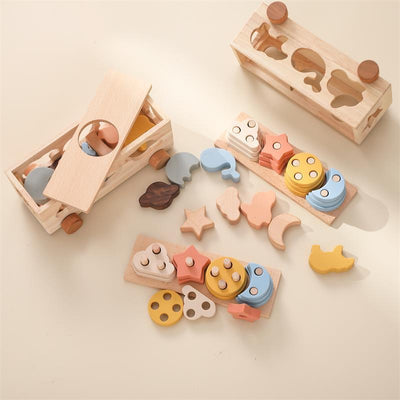 Wooden Multifunctional Early Education Puzzle Toys for Kids | Autism-Friendly Learning & Sensory Play