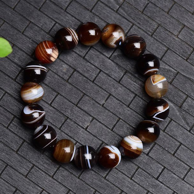 Buddha Stones Tibetan Sardonyx Happiness Positive Bracelet Bracelet BS 7