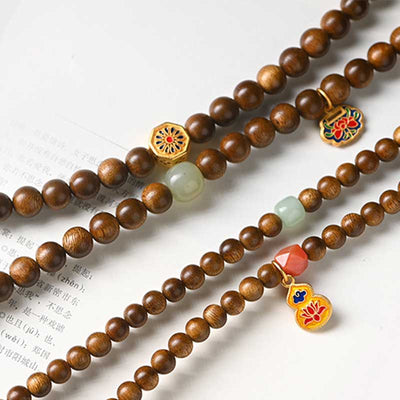 Buddha Stones Tibetan Rosewood Protection Calm Bracelet Mala Mala Bracelet BS 17