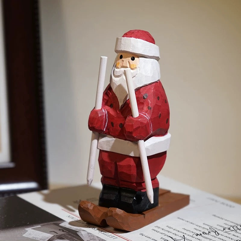 Adornos de Navidad de Madera Maciza Tallados a Mano