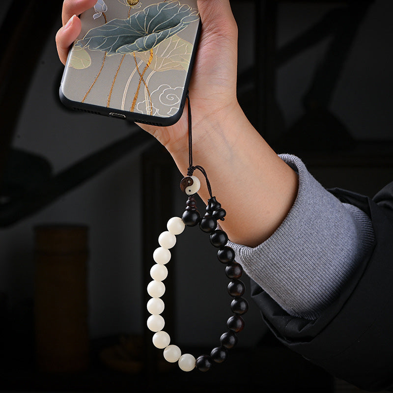 Buddha Stones Ebony YinYang Protection Bracelet Decoration Bracelet BS 7