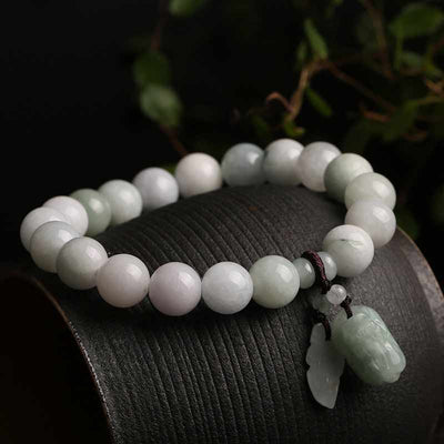 Buddha Stones Natural Jade Pi Xiu Gourd Apple Success Bracelet - image 3