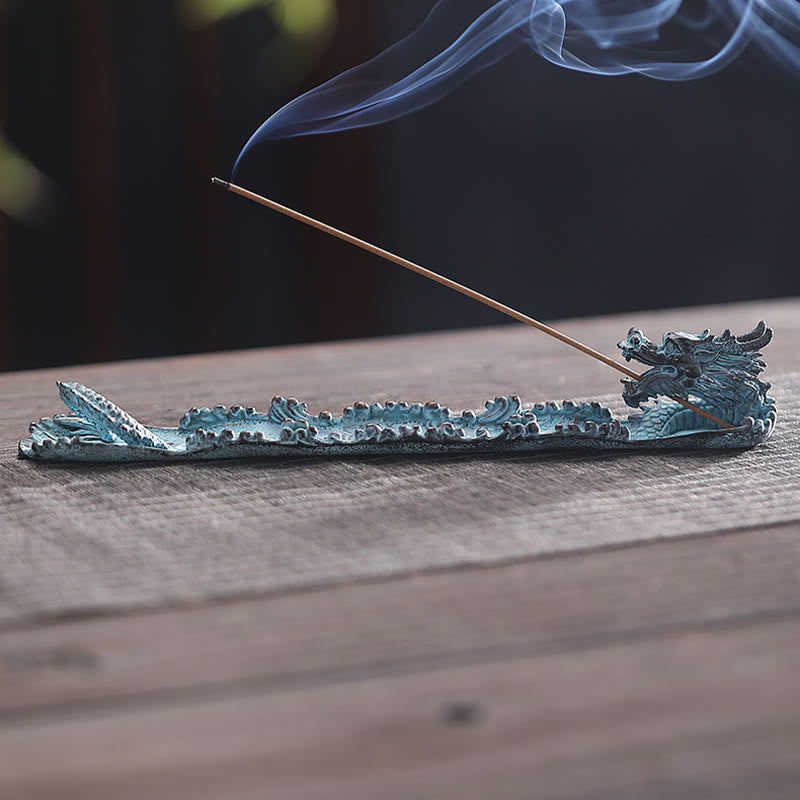 Buddha Stones Auspicious Dragon Strength Alloy Incense Burner Decoration Incense Burner BS 8