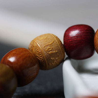 Buddha Stones Tibet Various Wood Om Mani Padme Hum Purity Bracelet Bracelet BS 5