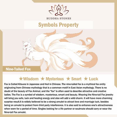 Buddha Stones Hetian Cyan Jade Nine Tailed Fox Luck Necklace String Pendant Necklaces & Pendants BS 14
