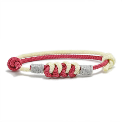 Buddha Stones Simple Design King Kong Knot Strength Braid String Bracelet Bracelet BS LightPink(Bracelet Size 15-25cm)