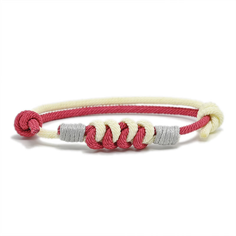 Buddha Stones Simple Design King Kong Knot Strength Braid String Bracelet Bracelet BS LightPink(Bracelet Size 15-25cm)