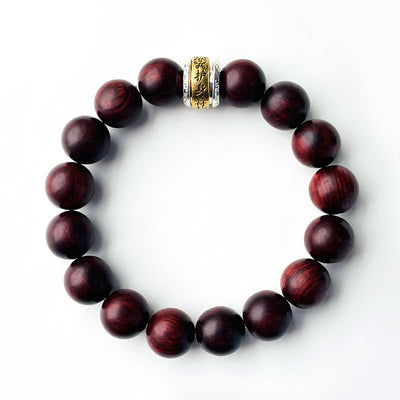 Foviel Small Leaf Red Sandalwood Amulet Protection Bracelet