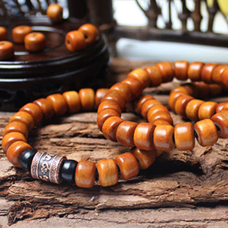 Foviel Tibetan Bone Beads Om Mani Padme Hum Strength Bracelet