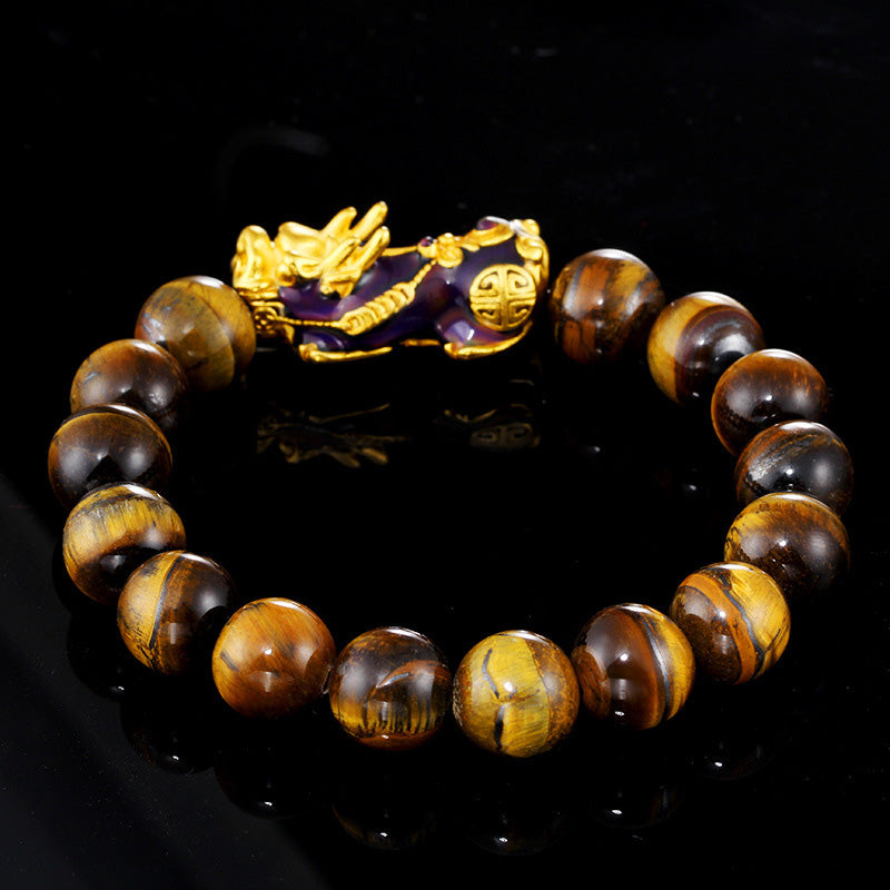 Foviel Tibetan Handcrafted Tiger Eye Feng Shui Bracelet