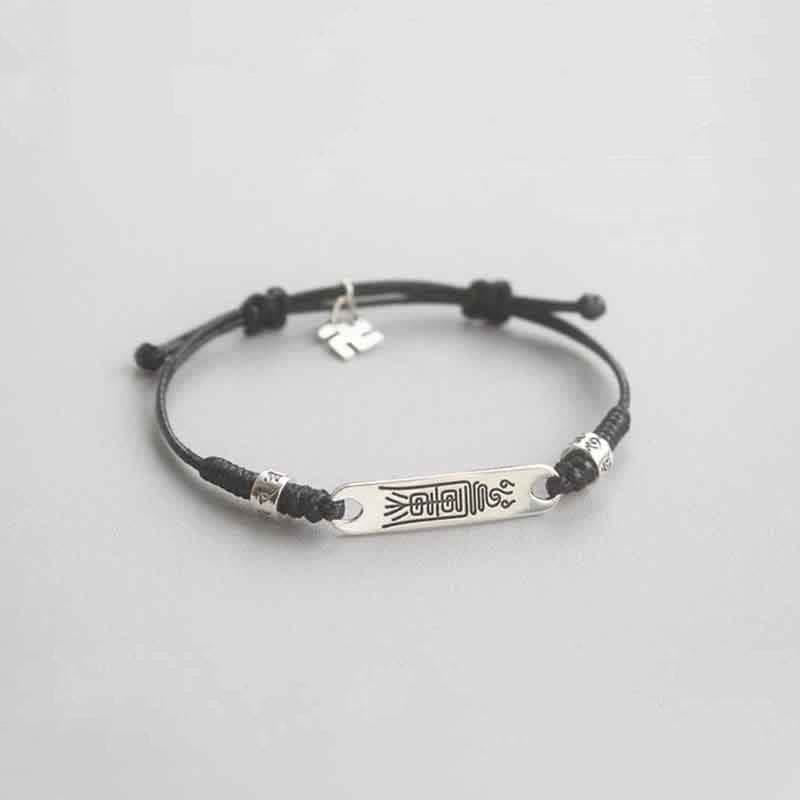 Foviel 925 Sterling Silber rote Schnur Glück Stärke Braid Armband