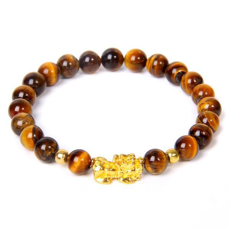 Foviel Pulsera Feng Shui de obsidiana con Pixiu
