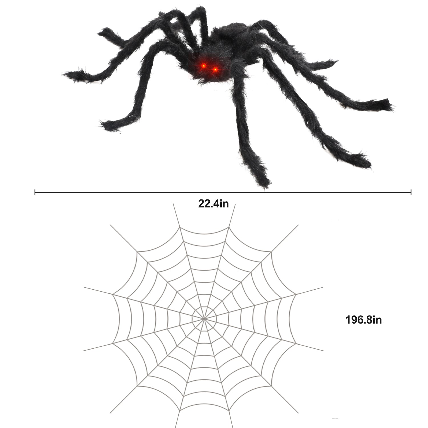 Fidtoy Giant Halloween Spider Decorations Set of 2