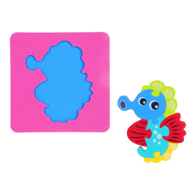 Fidtoy Ensemble de puzzles en mousse souple d'animaux pour le bain pour tout-petits – 4 types de jouets d'apprentissage assortis en forme d'EVA pour le jeu aquatique