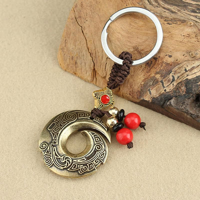 Buddha Stones Good Luck Fortune Copper Wealth Key Chain Key Chain BS 8