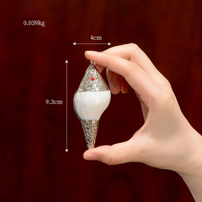 Buddha Stones Tibetan Natural Shankha Conch Shell Seashell Wealth Lucky Home Decoration Decorations BS Extra Small Shankh 9.3*4cm