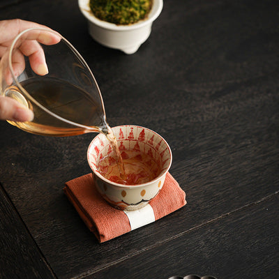 Buddha Stones Dunhuang Color Thousand Buddhas Teacup Kung Fu Tea Cup 100ml Cup BS 6