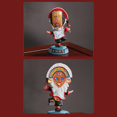 Buddha Stones Tibetan Opera Face Mask Puppet Home Office Car Decoration Ornament Desk Decoration BS 17