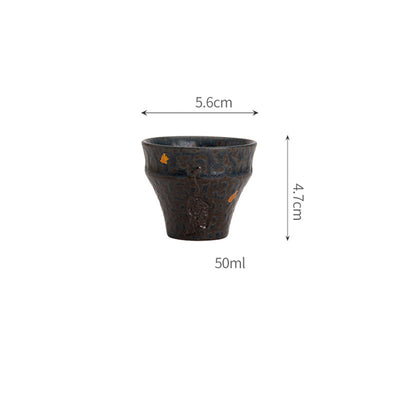Buddha Stones Small Vintage Style Ceramic Teacup Kung Fu Tea Cup 50ml Cup BS 10