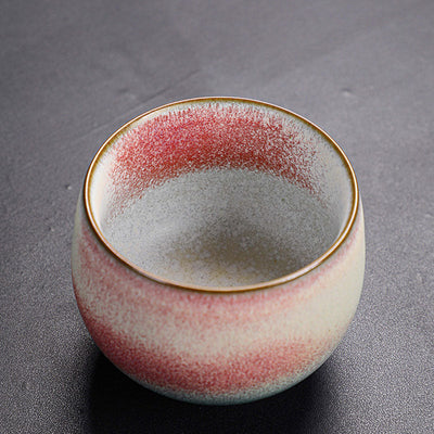 Buddha Stones Retro Red Gradient Kiln Change Ceramic Teacup Kung Fu Tea Cup Cup BS 3