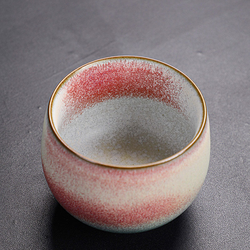 Buddha Stones Retro Red Gradient Kiln Change Ceramic Teacup Kung Fu Tea Cup Cup BS 3