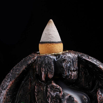 Buddha Stones Mountain Bridges Pattern Meditation Resin Backflow Incense Burner Incense Burner BS 5