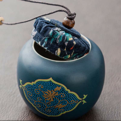 Buddha Stones Flower Chinese Gongfu Ceramic Teapot Portable Outdoor Travel Tea Set Bag Teapot BS 15