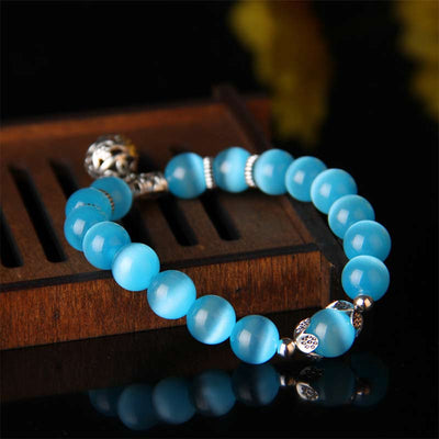 Bracelet porte-bonheur œil de chat tibétain Foviel