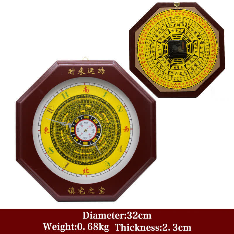 Buddha Stones Feng Shui Bagua Map Balance Energy Map Wall Clock Bagua Map BS Bagua Map&Wall Clock 32cm