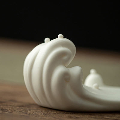 Buddha Stones Buddha Monk Ceramic Sea Wave Mountain Blessing Incense Burner Decoration Incense Burner BS 10