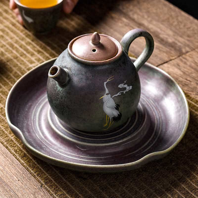 Buddha Stones White Crane Cloud Chinese Gongfu Tea Ceramic Kung Fu Teapot Teapot BS 14
