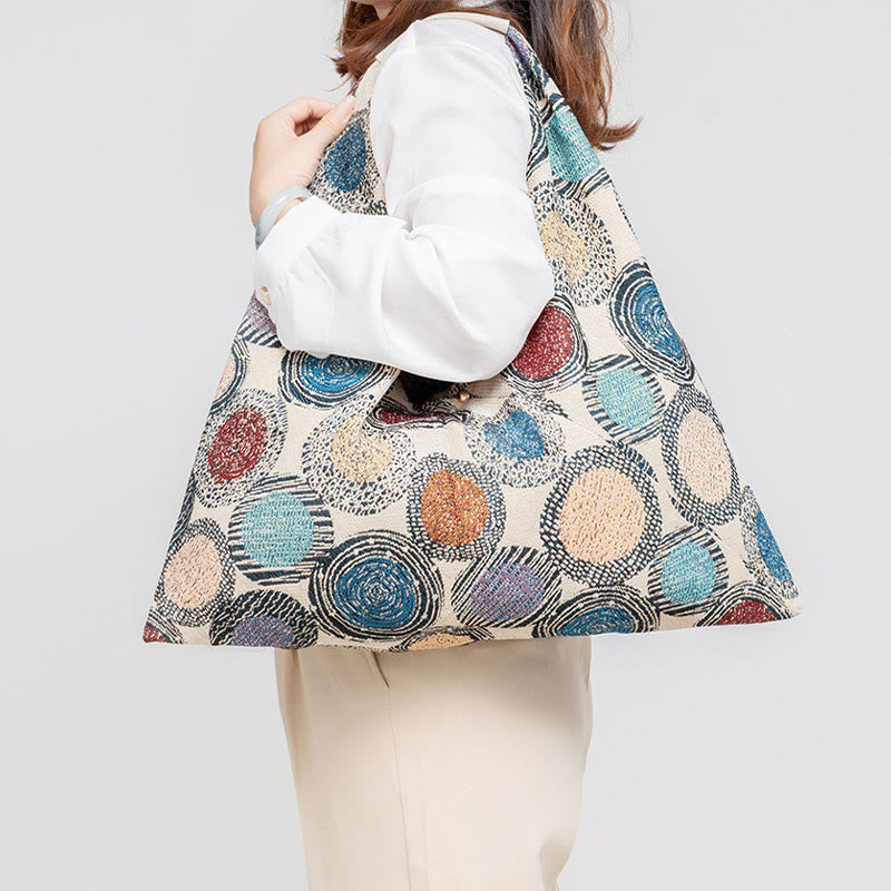 Buddha Stones Geometry Tiger Flowers Leopard Stripes Print Underarm Triangle Shoulder Bag Handbags BS 2