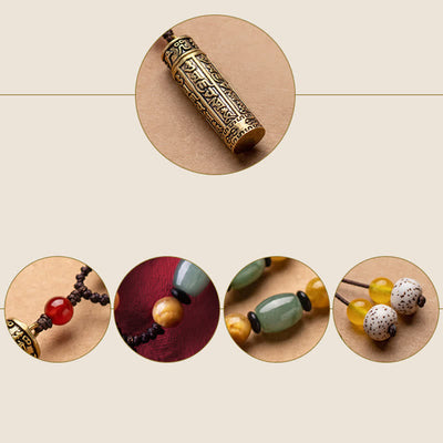 Buddhastoneshop Tibet Om Mani Padme Hum Agate Shurangama Sutra Protection Necklace Pendant Necklaces & Pendants BS 17