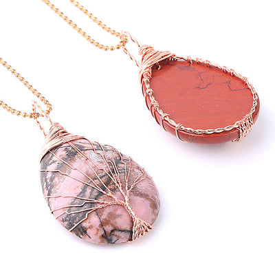 Buddha Stones Natural Quartz Crystal Tree Of Life Healing Energy Necklace Pendant Necklaces & Pendants BS 15