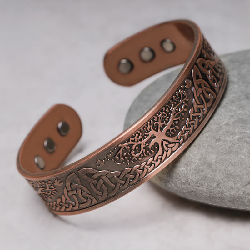 Buddha Stones Lucky Tree Of Life Balance Magnetic Adjustable Cuff Bracelet Bangle Bracelet Bangle BS 2