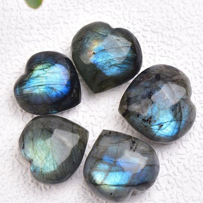 Buddha Stones Labradorite Love Heart Support Necklace Pendant Necklaces & Pendants BS 6