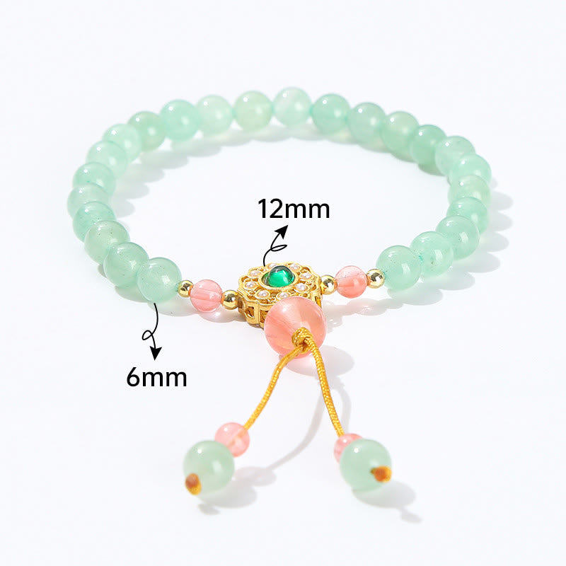 Buddha Stones Green Aventurine Luck Bead Tassel Bracelet Bracelet BS 10