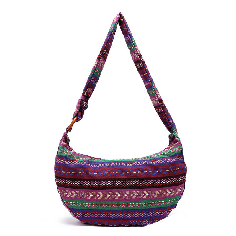Buddha Stones Cotton Stripes Print Crossbody Bag Shoulder Bag Crossbody Bag&Shoulder Bag BS 17