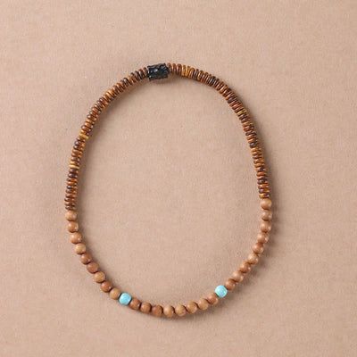 Foviel Sandalwood Turquoise Protection Double Wrap Bracelet