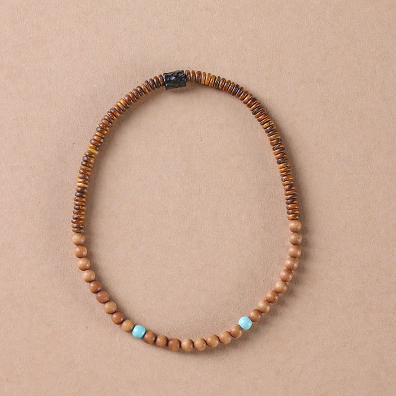 Foviel Sandalwood Turquoise Protection Double Wrap Bracelet
