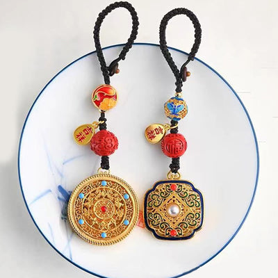Buddha Stones Fu Character Blessing Ruyi Charm Key Chain Key Chain BS 20