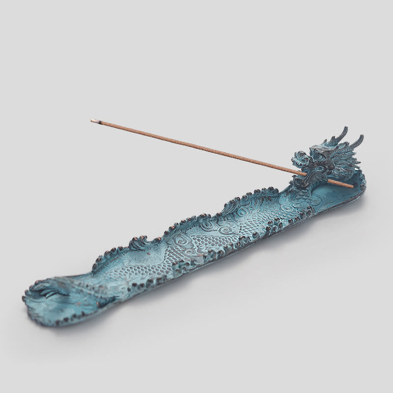 Buddha Stones Auspicious Dragon Strength Alloy Incense Burner Decoration Incense Burner BS 4