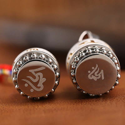 Buddha Stones Tibet Om Mani Padme Hum Shurangama Mantra Titanium Steel Wisdom Amulet Necklace Pendant Necklaces & Pendants BS 26