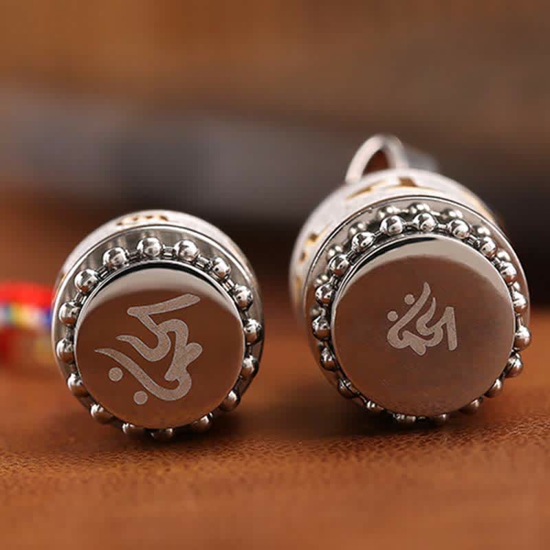 Buddha Stones Tibet Om Mani Padme Hum Shurangama Mantra Titanium Steel Wisdom Amulet Necklace Pendant Necklaces & Pendants BS 26